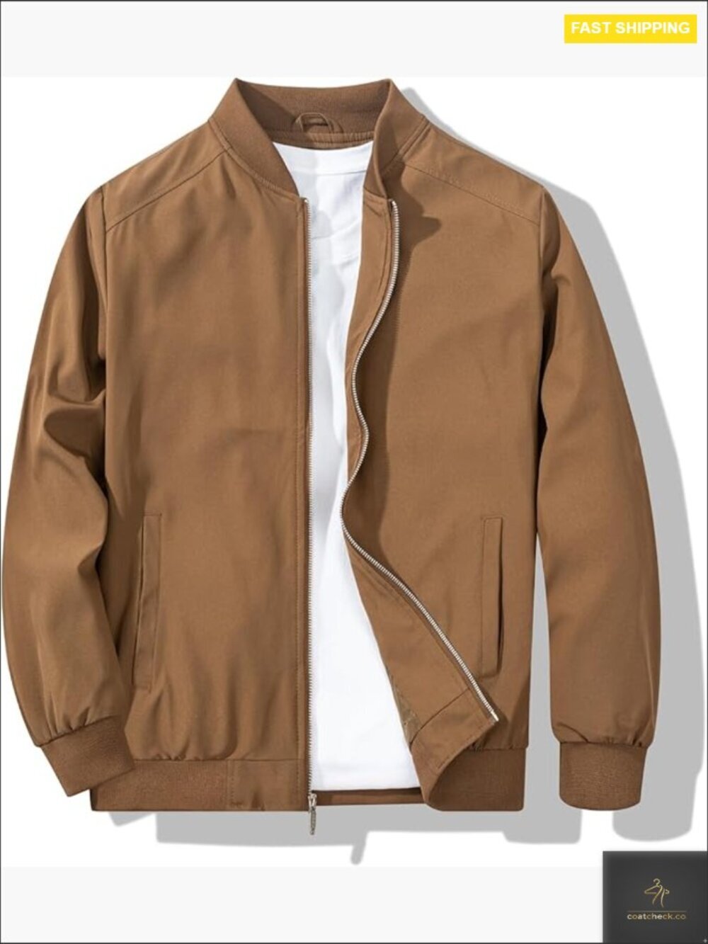 Men's Bomber Jacket Stylish Lightweight Windbreaker Spring Fall Casual Zip Up